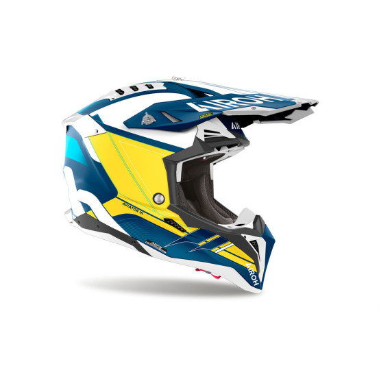 Casque cross Airoh Aviator 3 Saber - Bleu Mat