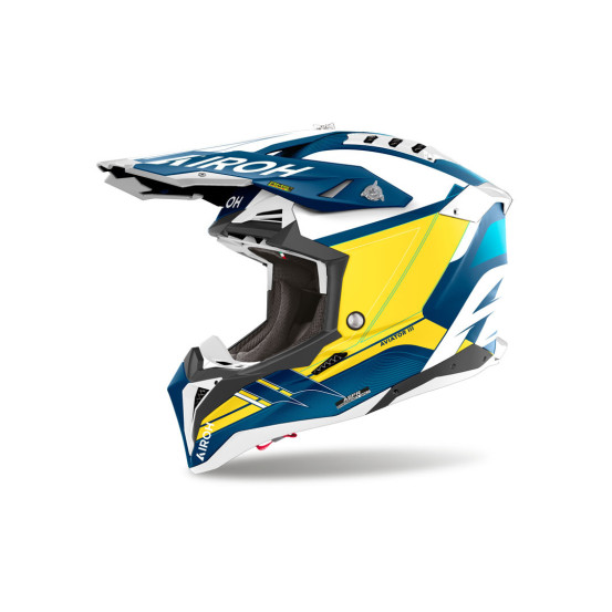 Casque cross Airoh Aviator 3 Saber - Bleu Mat