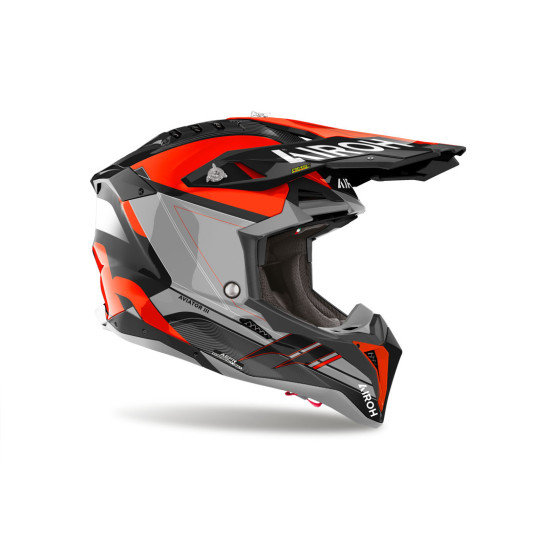 Casque cross Airoh Aviator 3 Saber - Orange