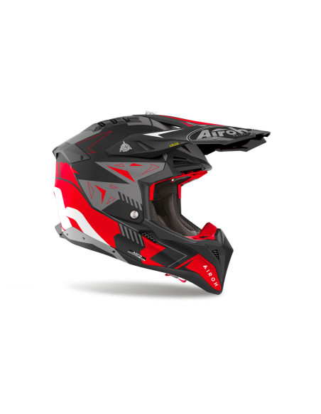 Casque cross Airoh Aviator 3 Spin - Rouge Mat