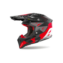 Casque cross Airoh Aviator 3 Spin - Rouge Mat