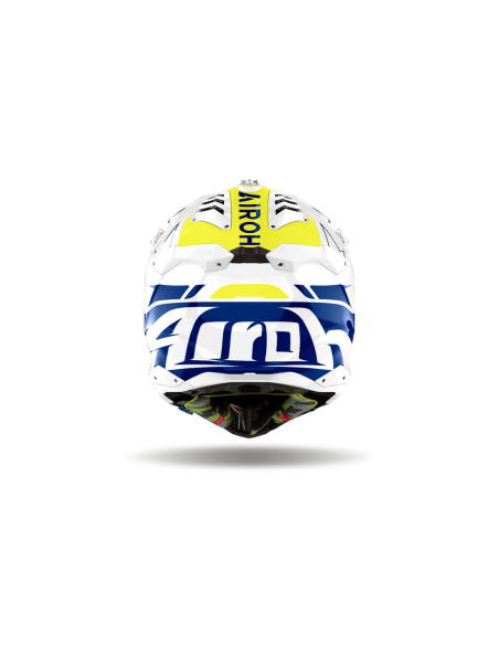 Casque cross Airoh Aviator 3 Spin - Jaune Bleu