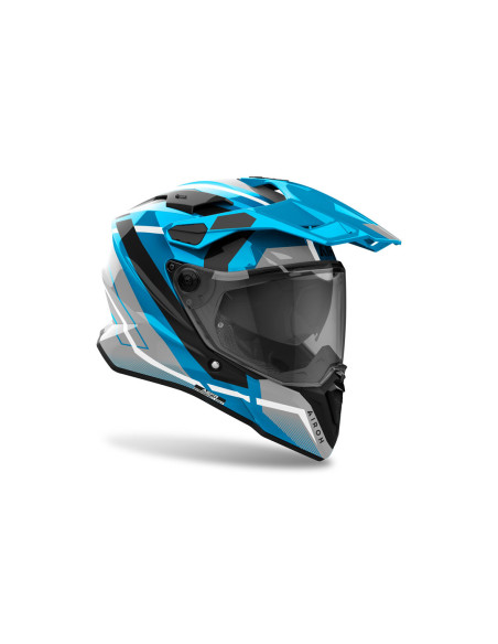 Casque adventure Airoh Commander 2 Mavick - Bleu céruléen