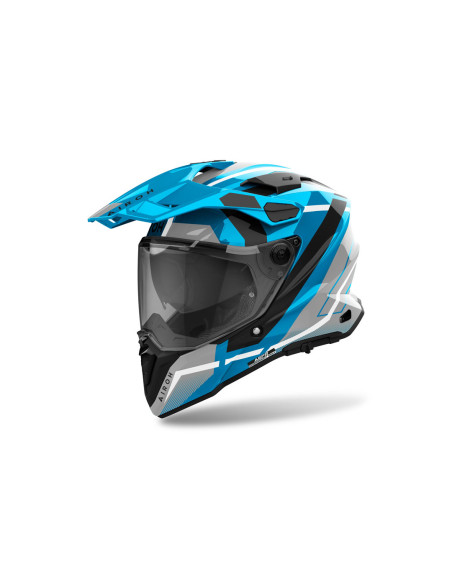 Casque adventure Airoh Commander 2 Mavick - Bleu céruléen