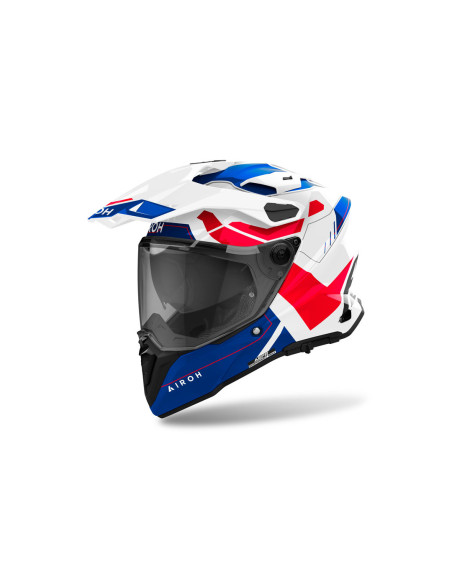 Casque adventure Airoh Commander 2 Reveal - Bleu Rouge