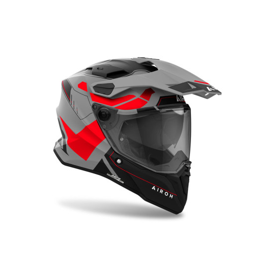Casque adventure Airoh Commander 2 Reveal - Rouge Fluo Mat