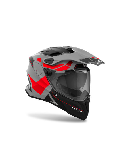Casque adventure Airoh Commander 2 Reveal - Rouge Fluo Mat