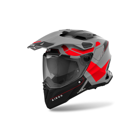 Casque adventure Airoh Commander 2 Reveal - Rouge Fluo Mat