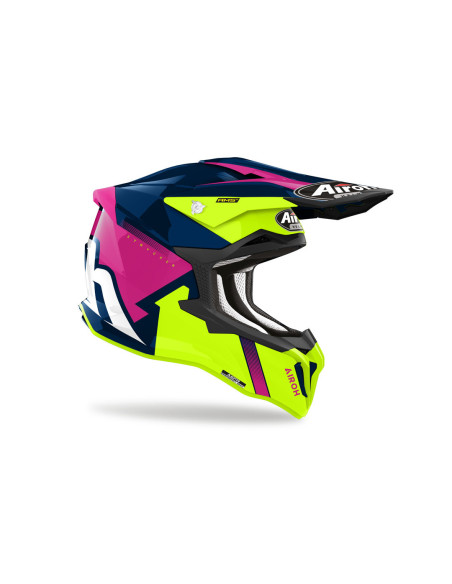 Casque cross Airoh Strycker Blazer - Bleu Rose