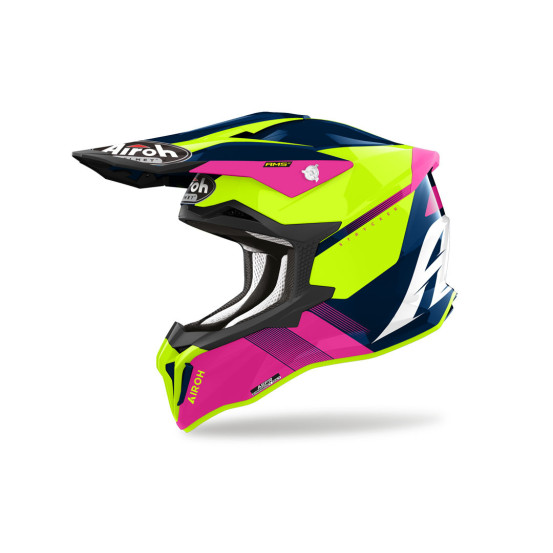 Casque cross Airoh Strycker Blazer - Bleu Rose