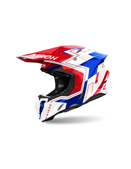 Casque cross Airoh Twist 3 Dizzy - Bleu Rouge