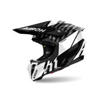 Casque cross Airoh Twist 3 Thunder - Noir Blanc