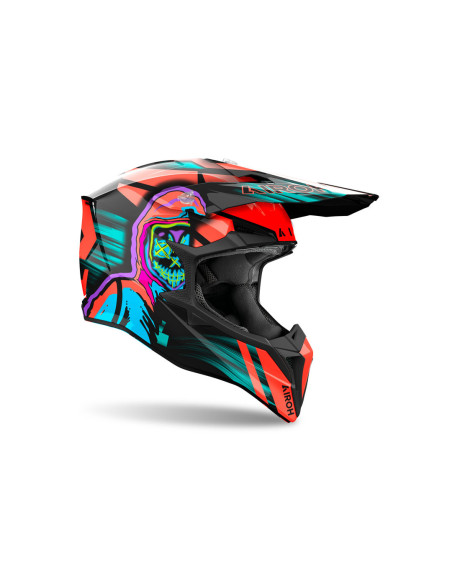 Casque cross Airoh Wraaap Cyber - Orange