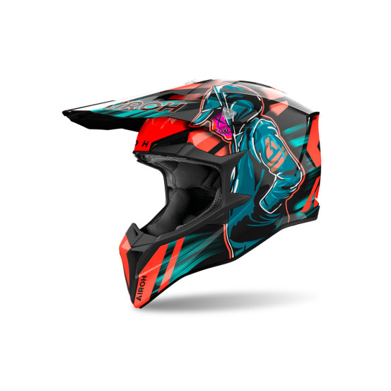 Casque cross Airoh Wraaap Cyber - Orange