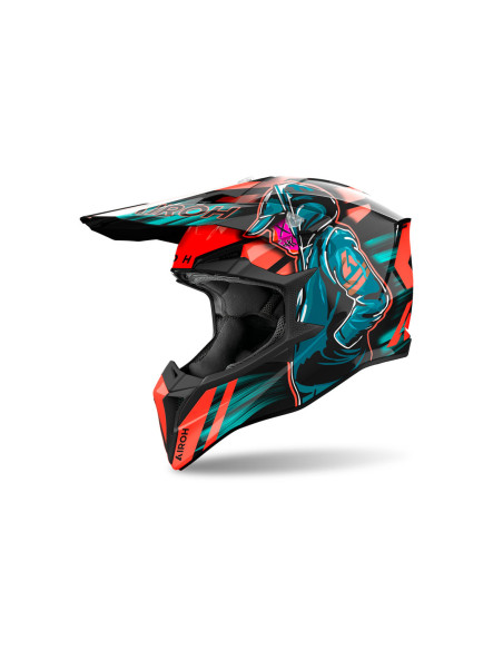 Casque cross Airoh Wraaap Cyber - Orange
