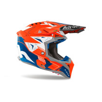 Casque cross Airoh Aviator 3 Spin - Orange Fluo Mat 2