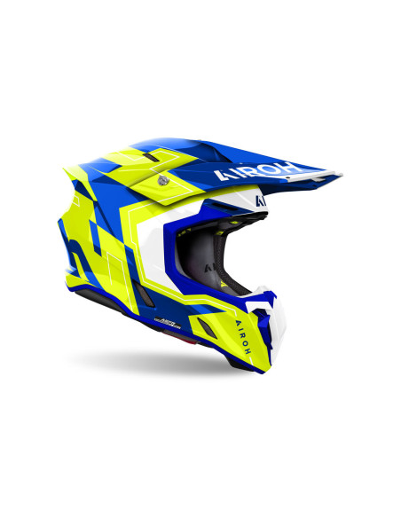 Casque cross Airoh Twist 3 Dizzy - Bleu Jaune