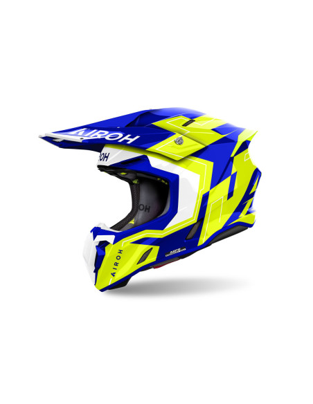 Casque cross Airoh Twist 3 Dizzy - Bleu Jaune