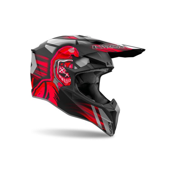 Casque cross Airoh Wraaap Cyber - Rouge Mat