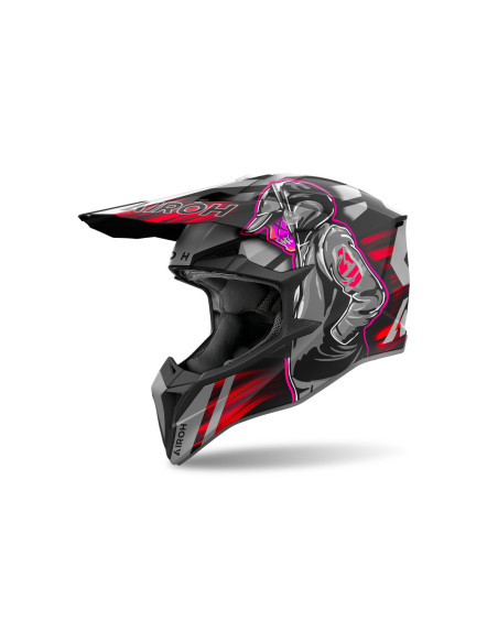 Casque cross Airoh Wraaap Cyber - Rouge Mat