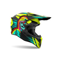 Casque cross Airoh Wraaap Cyber - Jaune Mat 2