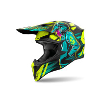 Casque cross Airoh Wraaap Cyber - Jaune Mat