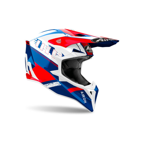 Casque cross Airoh Wraaap Feel - Bleu Rouge