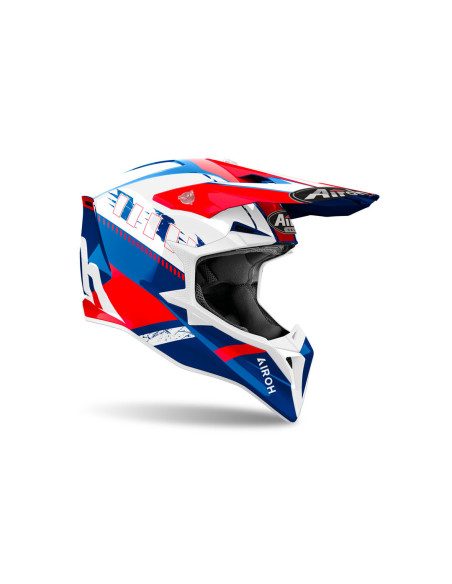Casque cross Airoh Wraaap Feel - Bleu Rouge