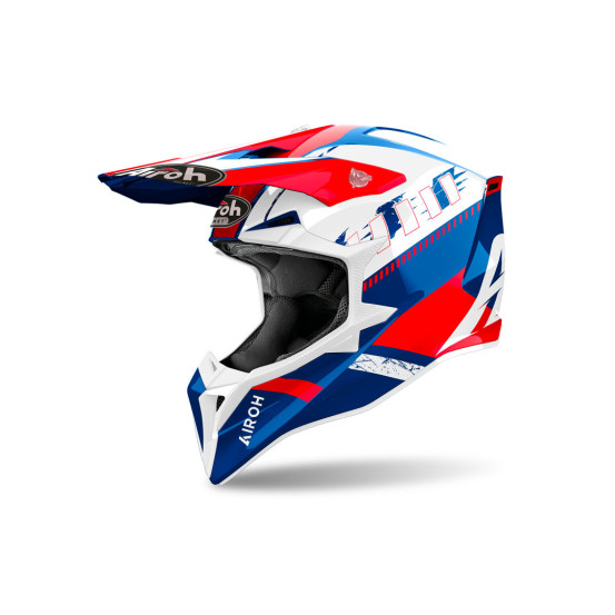 Casque cross Airoh Wraaap Feel - Bleu Rouge