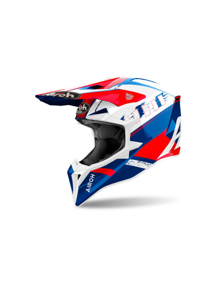 Casque cross Airoh Wraaap Feel - Bleu Rouge