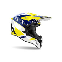 Casque cross Airoh Wraaap Feel - Jaune Bleu 2