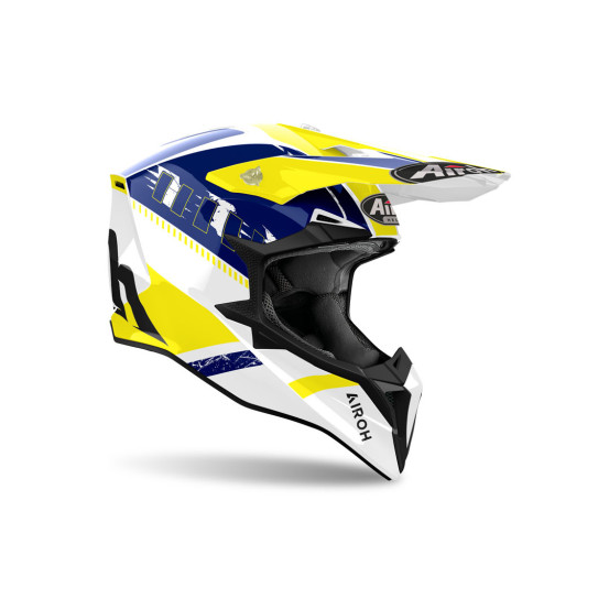 Casque cross Airoh Wraaap Feel - Jaune Bleu