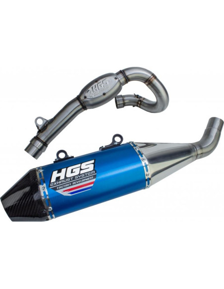 Ligne complète alu bleu embout carbone HGS Yamaha YZ-F 450 2020-2021