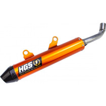 Silencieux alu orange enduro embout carbone HGS KTM 250/300 EXC 2017-2019 Husqvarna 250/300 TE 2017-2019