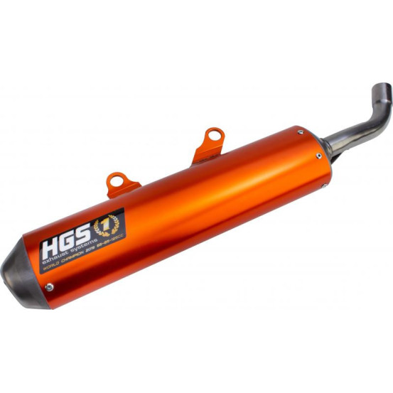 Silencieux alu orange enduro HGS KTM 250/300 EXC 2017-2019 Husqvarna 250/300 TE 2017-2019