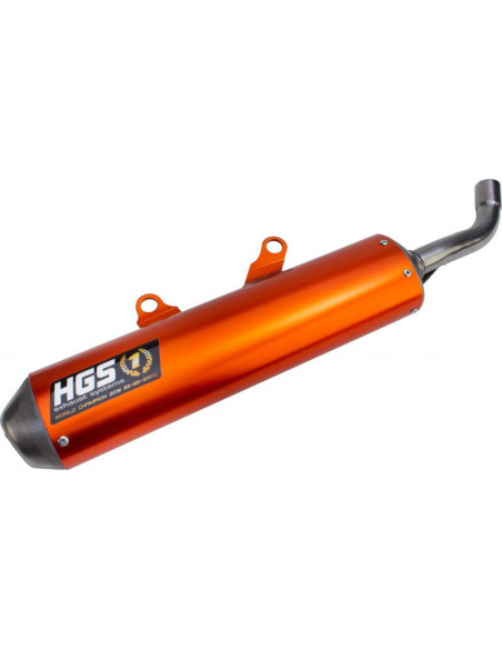 Silencieux alu orange enduro HGS KTM 250/300 EXC 2020-2021 Husqvarna 250/300 TE 2020-2021 GAS GAS 250 EC 2021