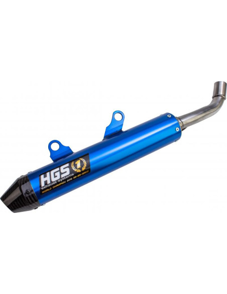 Silencieux alu oval bleu embout carbone HGS KTM 250 SX 2019-2021 Husqvarna 250 TC 2019-2021 GasGas 250 MC 2021