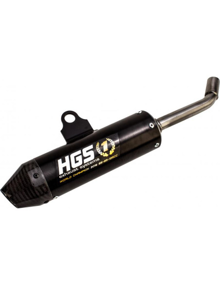 Silencieux alu noir embout carbone HGS KTM 85 SX 2018-2021 Husqvarna 85 TC 2018-2021 GasGas 85 MC 2021