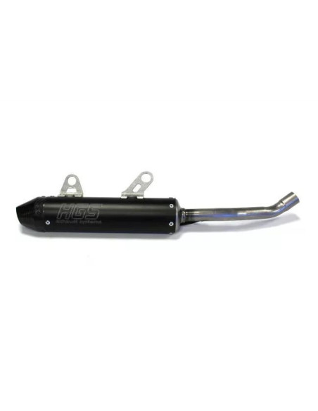 Silencieux alu Noir embout carbone HGS Yamaha 125 YZ 2005-2023