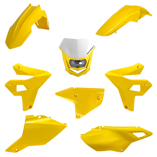 Kit plastiques Restylé POLISPORT complet - Jaune - Suzuki 400 DR-Z
