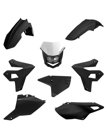 Kit plastiques Restylé POLISPORT complet - Noir - Suzuki 400 DR-Z