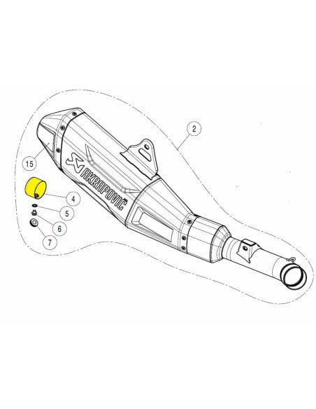 Chicane de silencieux AKRAPOVIC V-TUV349