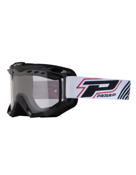 Masque cross Progrip Atzaki ventilé double écran - Noir