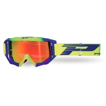 Masque cross Progrip VENOM Mirror Two 3200 - Jaune Fluo Bleu Electrique