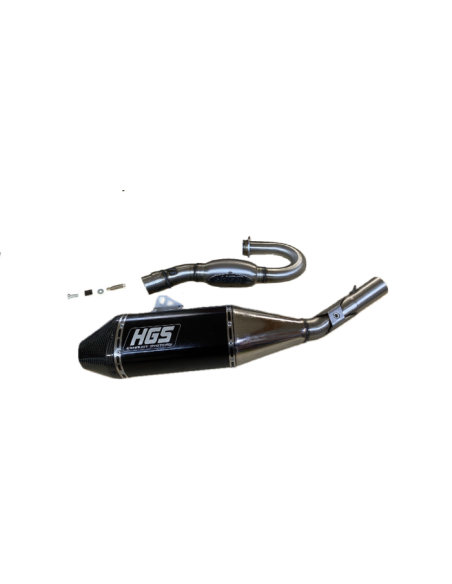 Ligne complète inox alu Noir embout carbone HGS KTM 250 SX F 2023 - 2024 HUSQVARNA 250 FC 2023 - 2024