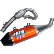 Ligne complète alu orange embout carbone HGS KTM 250 SXF 2023 Husqvarna 250 FC 2023