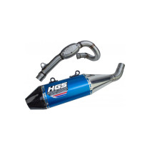 Ligne complète alu bleu embout carbone HGS KTM/Husqvarna SX-F/FC 350 2016-2018