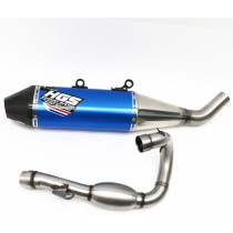 Ligne complète inox alu Bleu HGS YAMAHA 450 YZ F 2020 - 2022