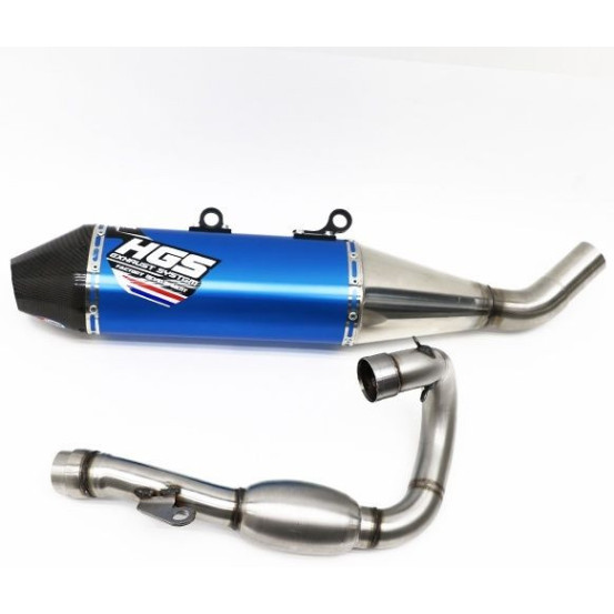 Ligne complète inox alu Bleu HGS YAMAHA 450 YZ F 2020 - 2022