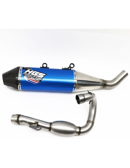 Ligne complète inox alu Bleu HGS YAMAHA 450 YZ F 2020 - 2022